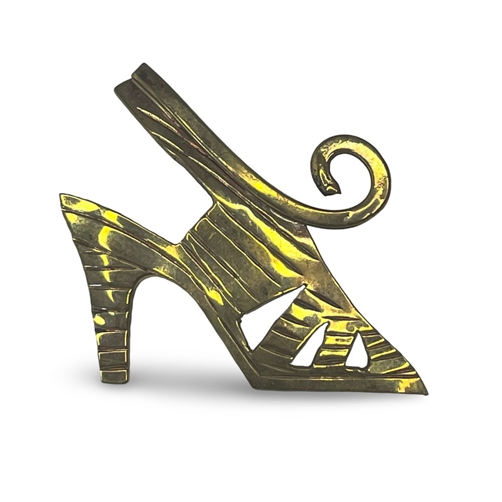 Brass Tone Women’s High Heel Brooch